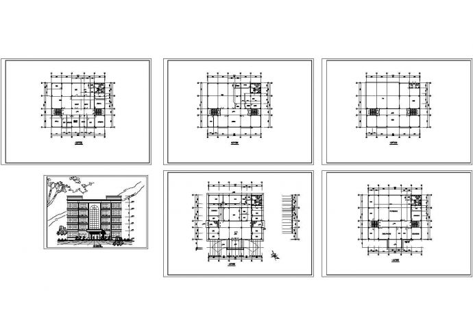 办公楼设计_【安徽】某多层办公楼方案全套CAD施工设计图纸_图1
