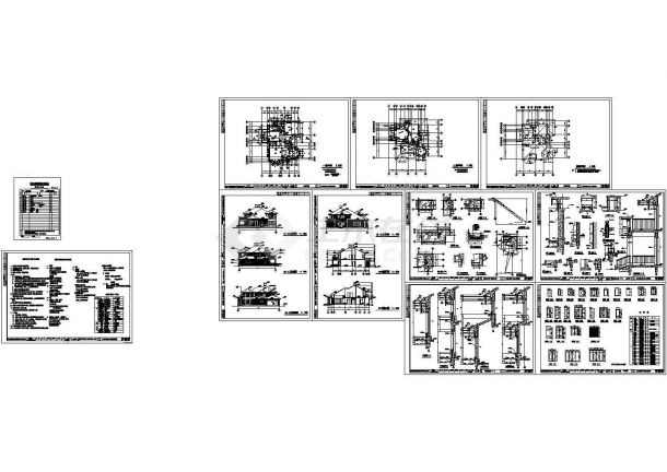 上饶市某高档居住区360平米2层别墅建筑设计CAD施工图-图一