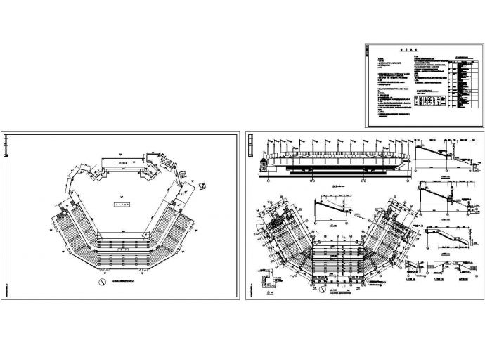 某大型水上看台建筑全套CAD规划设计施工图纸(含水上表演场与周边建筑位置示意图)_图1