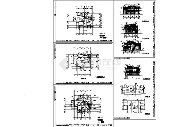 西安某高档小区2层小型别墅建筑设计CAD施工图-图二