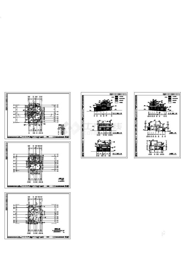 广州市某小区290平米双层高档别墅建筑设计CAD施工图-图一