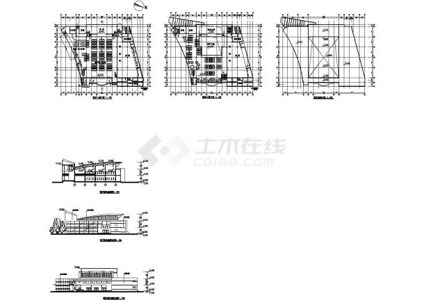某中学二层框架结构食堂设计cad全套建筑施工图（标注详细）-图一