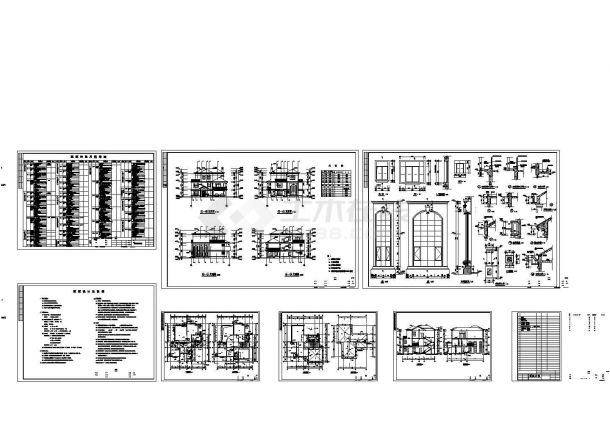 [广东]三层别墅建筑设计施工图(三厅五卧五卫约190平米)-图一