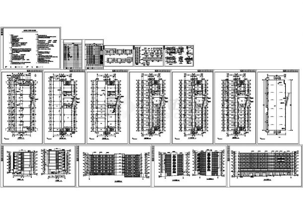 某七层框架结构学生公寓设计cad全套建筑施工图（含设计说明）-图一