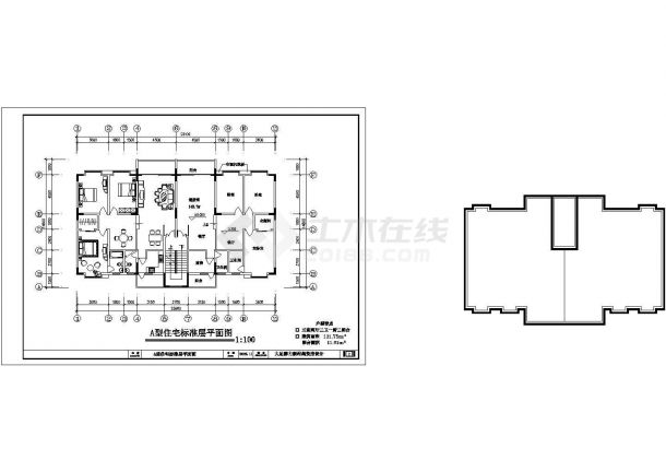 北京北四环某楼盘130平米高档住宅平面布局设计CAD施工图-图二