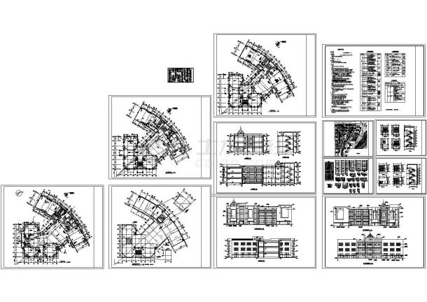 某三层砖混结构少儿图书馆设计cad全套建筑施工图（含设计说明）-图二