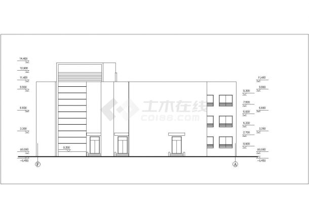肇庆市某现代化小区3层框架结构社区幼儿园建筑设计CAD图纸-图二