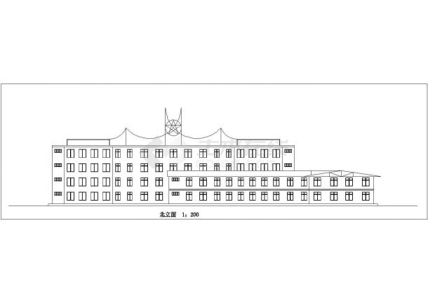 南昌市平安小学4层框架结构教学楼建筑设计CAD图纸-图一