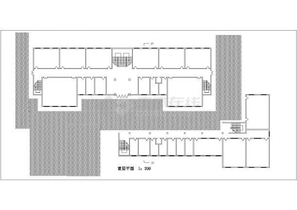 南昌市平安小学4层框架结构教学楼建筑设计CAD图纸-图二
