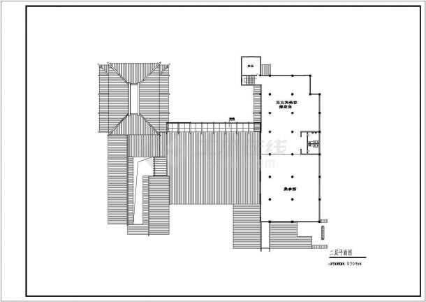 某新徽派园林酒店会所设计cad建筑平面施工图（含效果图）-图一