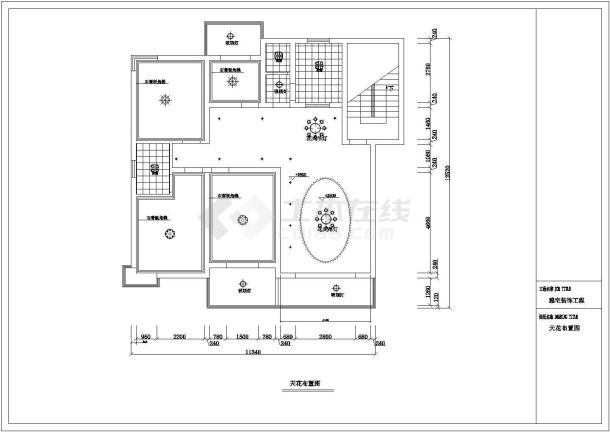 自建别墅家庭室内装修施工CAD图纸-图二