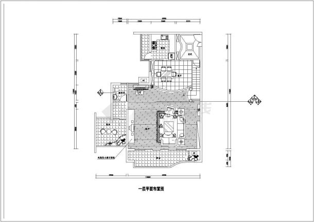 深业花园雅居室内装修设计施工CAD图-图二