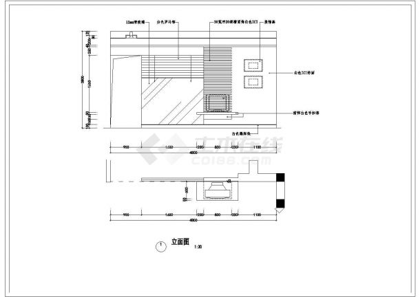 大两居室内家装精装修设计方案CAD图-图一