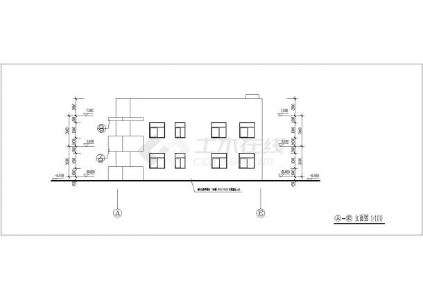 苏州某私立幼儿园820平米2层钢混框架结构教学楼建筑设计CAD图纸-图一