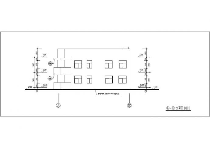 苏州某私立幼儿园820平米2层钢混框架结构教学楼建筑设计CAD图纸_图1