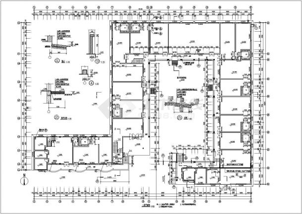 合肥市某小区2570平米2层砖混结构私立幼儿园建筑设计CAD图纸-图一