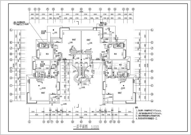 遵义某二层框架结构民居式度假村设计cad建筑方案图-图二