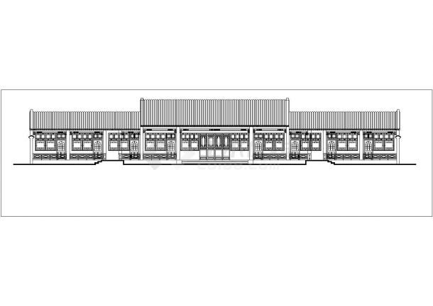 某一层框架结构四合院式办公用房设计cad建筑方案图-图一