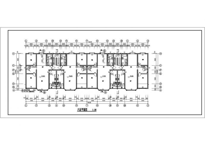 江苏某6层砖混结构商住楼建筑设计CAD全套图纸_图1