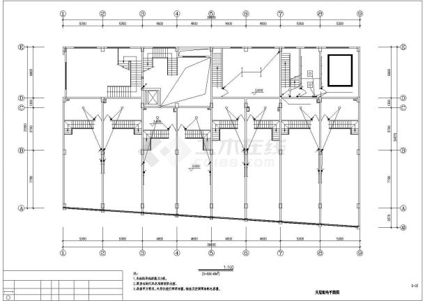 山东某8层商住楼建筑施工电气设计CAD全套图纸-图二