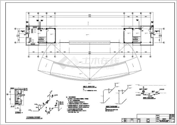 阜阳市某技术学院入口大门给排水系统设计CAD图纸-图一