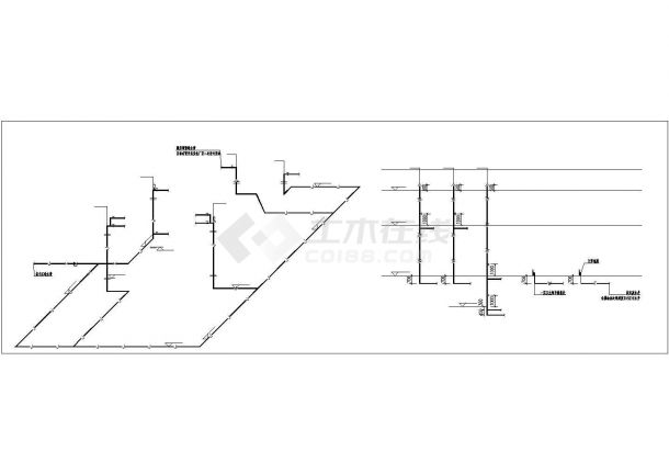 1180平米2层砖混结构职工食堂给排水系统设计CAD图纸（含架空层）-图一