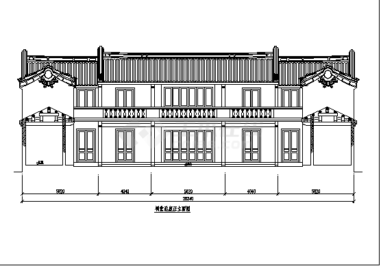 某单层西田祠堂建筑施工cad图(带效果图，共八张)-图二