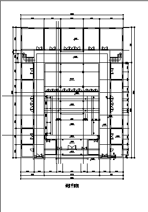 某单层西田祠堂建筑施工cad图(带效果图，共八张)