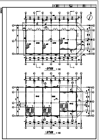 705平方米三层仿古全套建筑施工cad图,共六张-图一