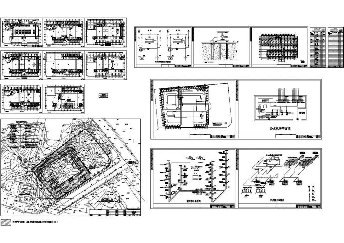 综合楼大型地源热泵系统设计cad施工图纸_图1