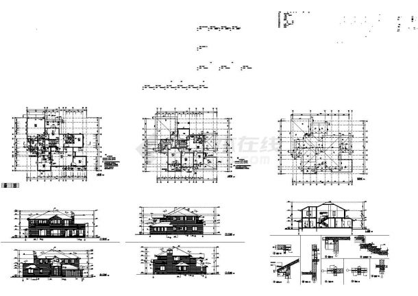 江苏某小区现代风格住宅建筑施工CAD全套图纸-图一