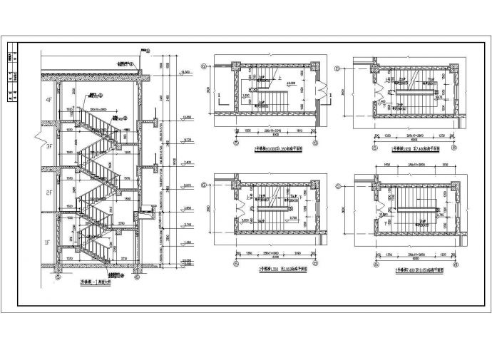 某工程楼梯与电梯设计cad施工大样图_图1