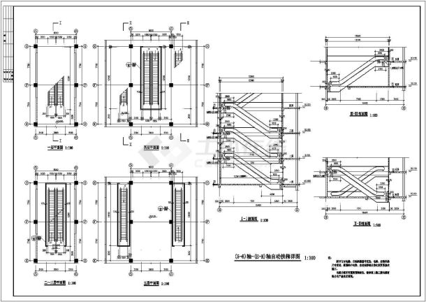 某工程上海三菱牌自动扶梯设计cad详细施工图纸-图二