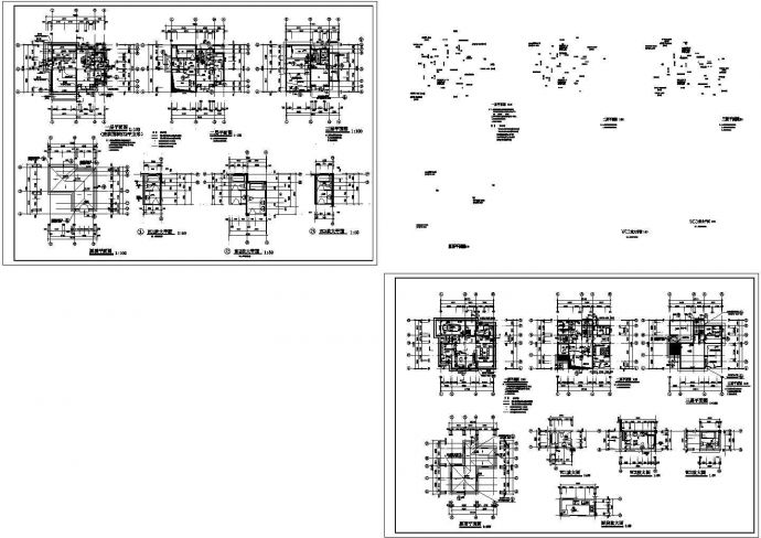 西安某多层别墅平面施工设计CAD全套图纸_图1
