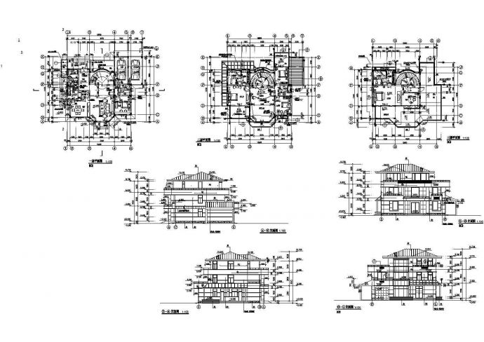 某地别墅样板房建筑施工装修设计CAD全套图纸_图1
