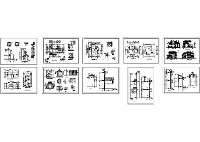 安徽某农村别墅设计装修施工CAD全套图纸_图1