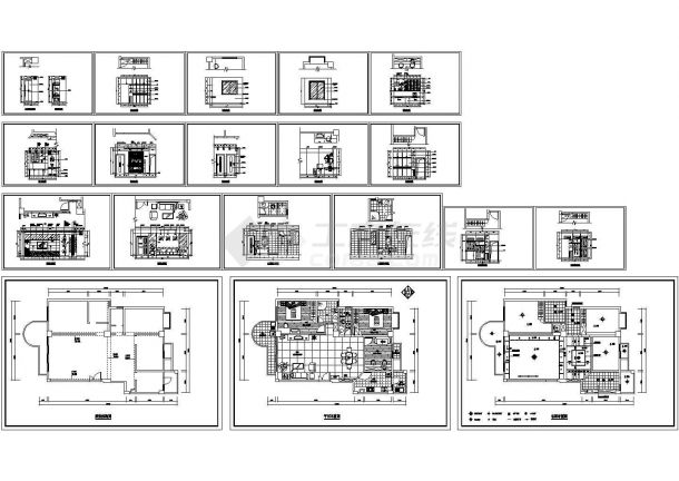 某三室两厅户型室内装修设计cad施工图-图一