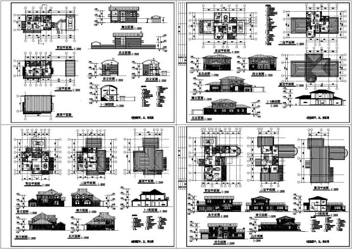 江西某私人农村别墅建筑施工设计CAD全套图纸_图1