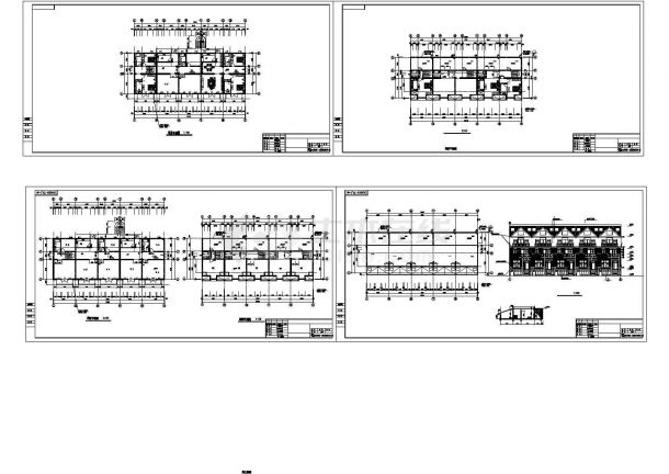 长沙某大型商业街4层沿街别墅建筑设计CAD施工图-图一