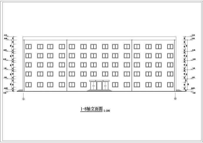 唐山某医院4千平米左右5层框架结构住院楼建筑结构设计CAD图纸_图1