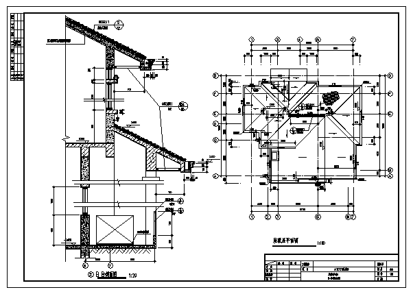 二层A型别墅建筑施工cad图，共八张_图1