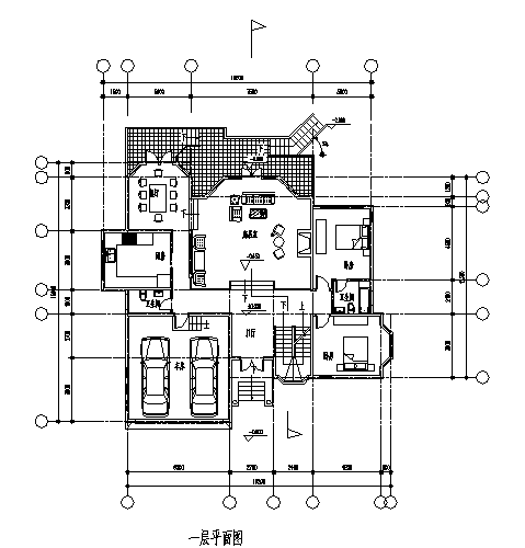405平方米二层带地下室别墅建筑施工cad图(带效果图，共六张)-图二