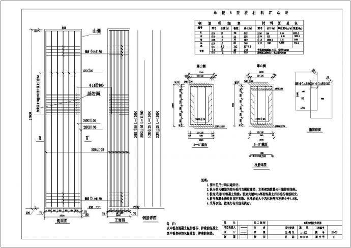 某工程2000×2500抗滑桩设计cad结构大样图_图1