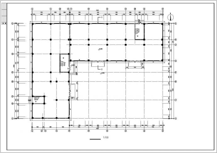 天津某高校6层砖混结构教师宿舍楼建筑设计CAD图纸（底层为车库）_图1