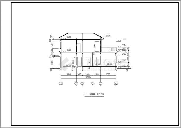 现代时尚某二层别墅建筑CAD细节布置图-图一