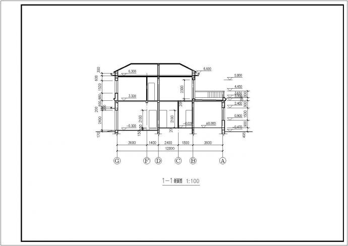 现代时尚某二层别墅建筑CAD细节布置图_图1