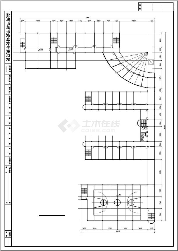 温州百里路小学建筑施工图纸-图一