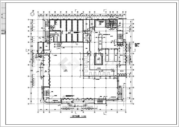 学校食堂全套建筑施工图（附带效果图）-图一