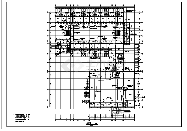 四层宿舍楼建筑施工cad图，共十二张-图一