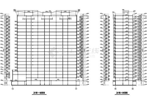 9500平米18层剪力墙结构商住楼平剖面设计CAD图纸（1层商用）-图一